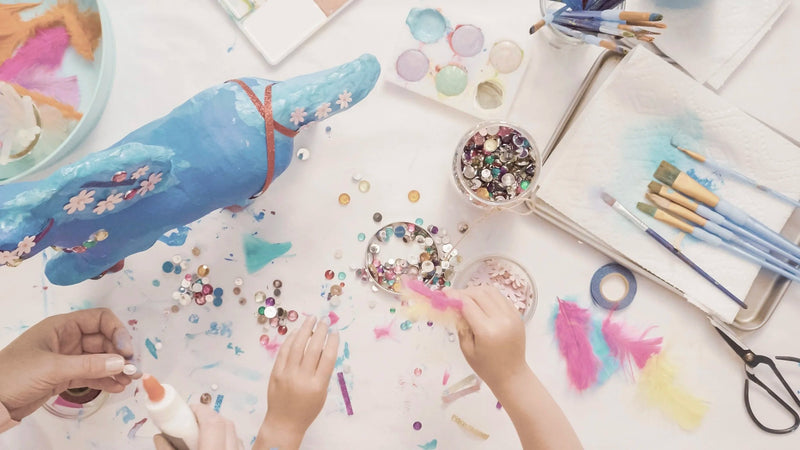 Family sensory play scene